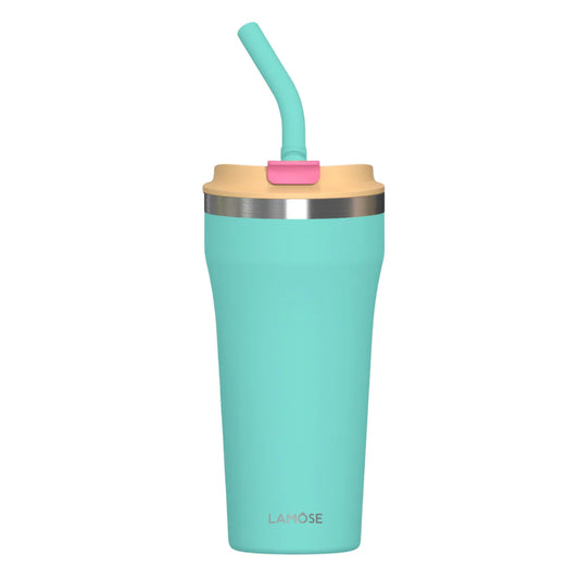 LAMOSE Bow 16oz Aesthetic Insulated Tumbler with Straw