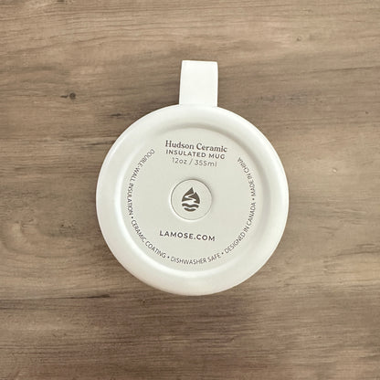 LAMOSE 12oz Ceramic Interior Insulated Coffee Mug
