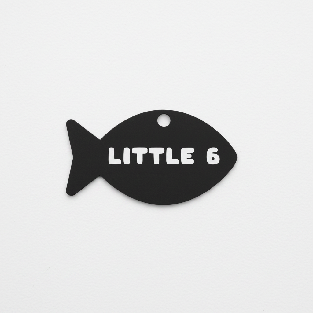 Little 6 Fish Name Tag - A Small Token, Lovingly Demanded