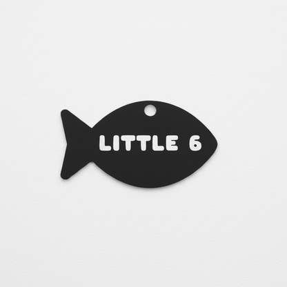 Little 6 Fish Name Tag - A Small Token, Lovingly Demanded
