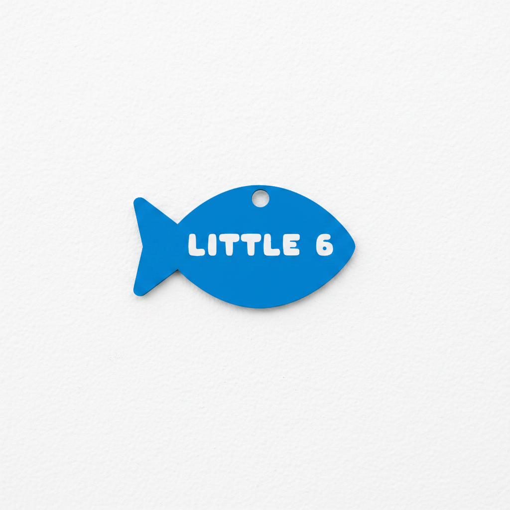 Little 6 Fish Name Tag - A Small Token, Lovingly Demanded