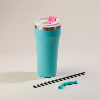 LAMOSE Bow 16oz Aesthetic Insulated Tumbler with Straw