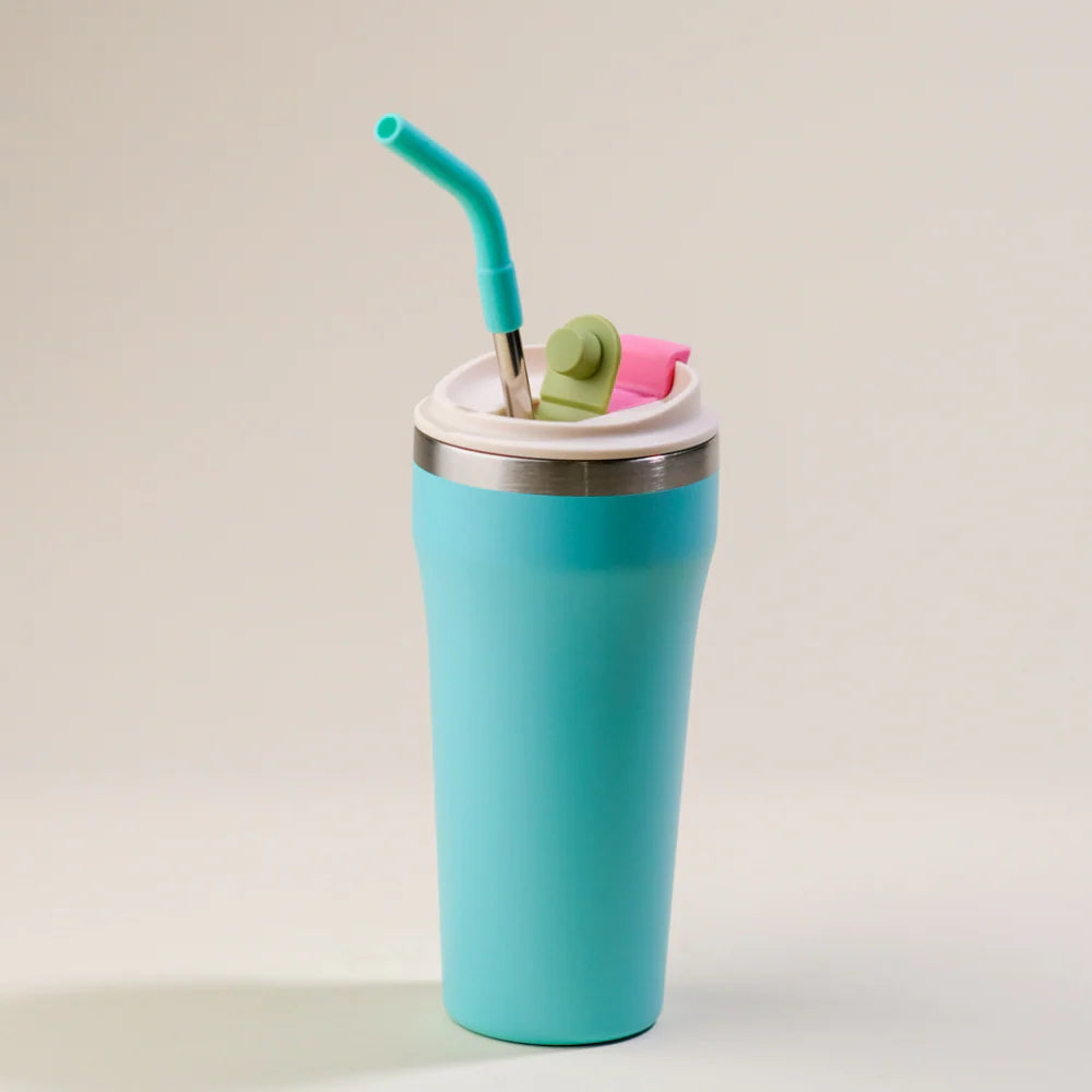 LAMOSE Bow 16oz Aesthetic Insulated Tumbler with Straw