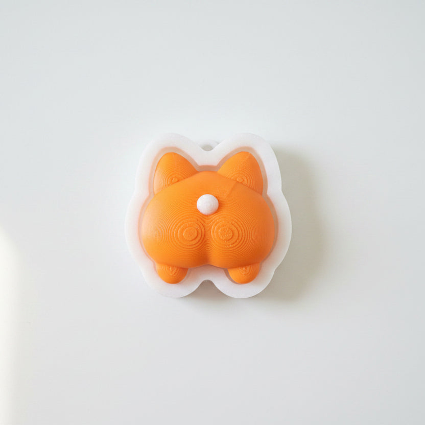 Little 6 Corgi Butt Clicker Keychain - A Royal Rear, Always Within Reach