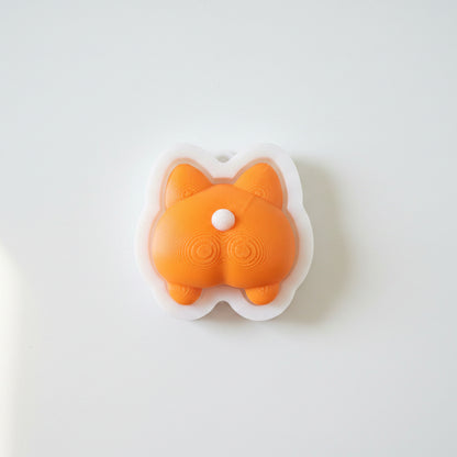 Little 6 Corgi Butt Clicker Keychain - A Royal Rear, Always Within Reach