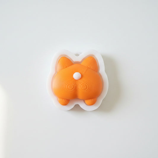 Little 6 Corgi Butt Clicker Keychain - A Royal Rear, Always Within Reach