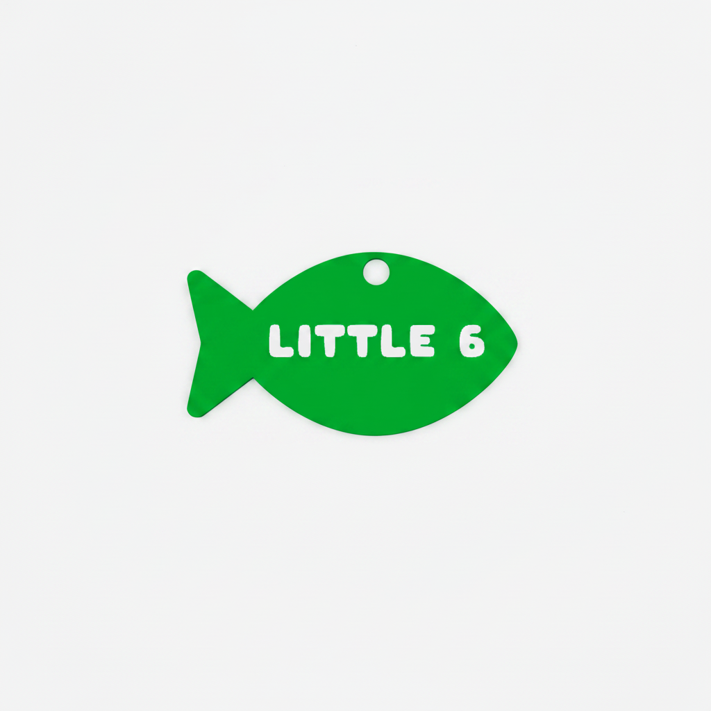 Little 6 Fish Name Tag - A Small Token, Lovingly Demanded