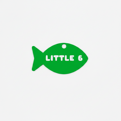 Little 6 Fish Name Tag - A Small Token, Lovingly Demanded