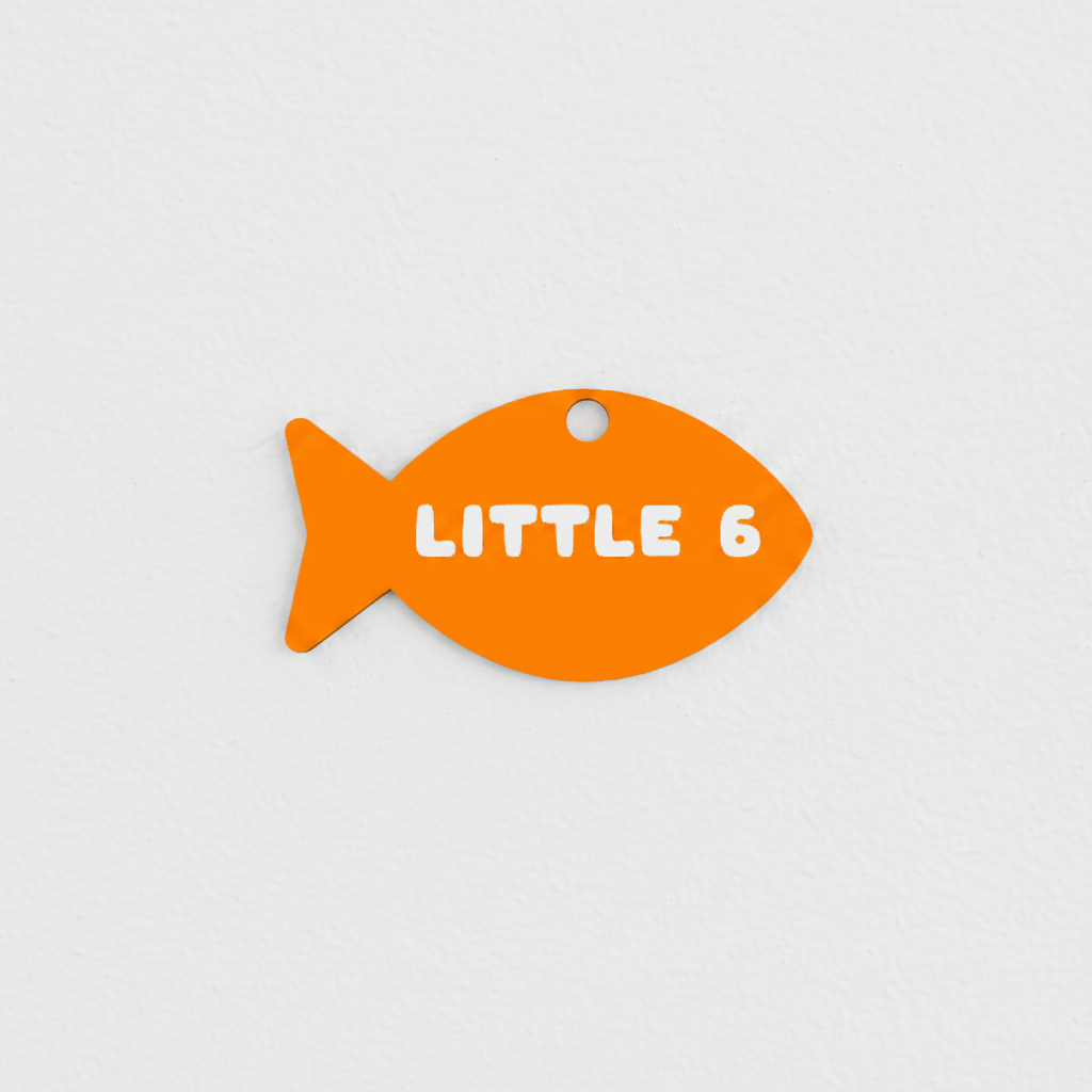 Little 6 Fish Name Tag - A Small Token, Lovingly Demanded