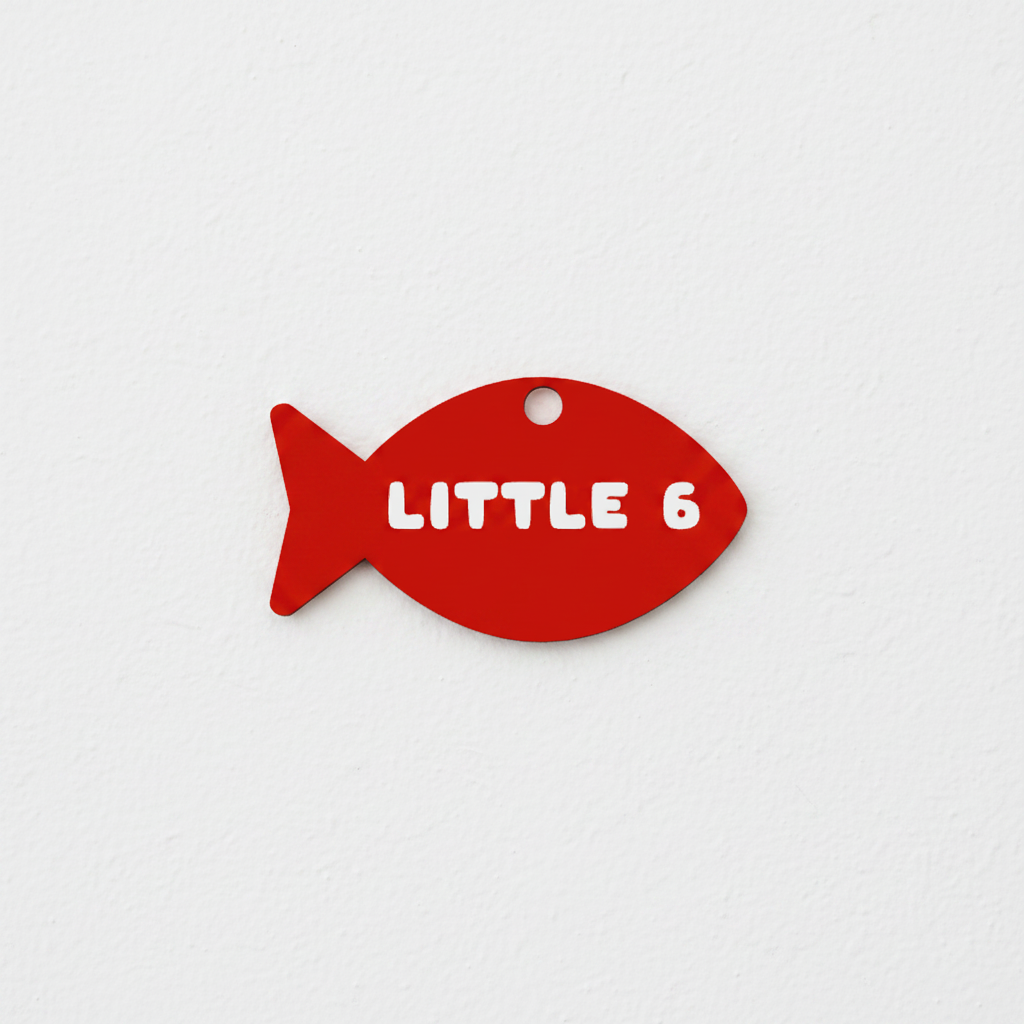 Little 6 Fish Name Tag - A Small Token, Lovingly Demanded