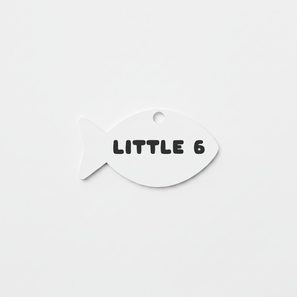 Little 6 Fish Name Tag - A Small Token, Lovingly Demanded